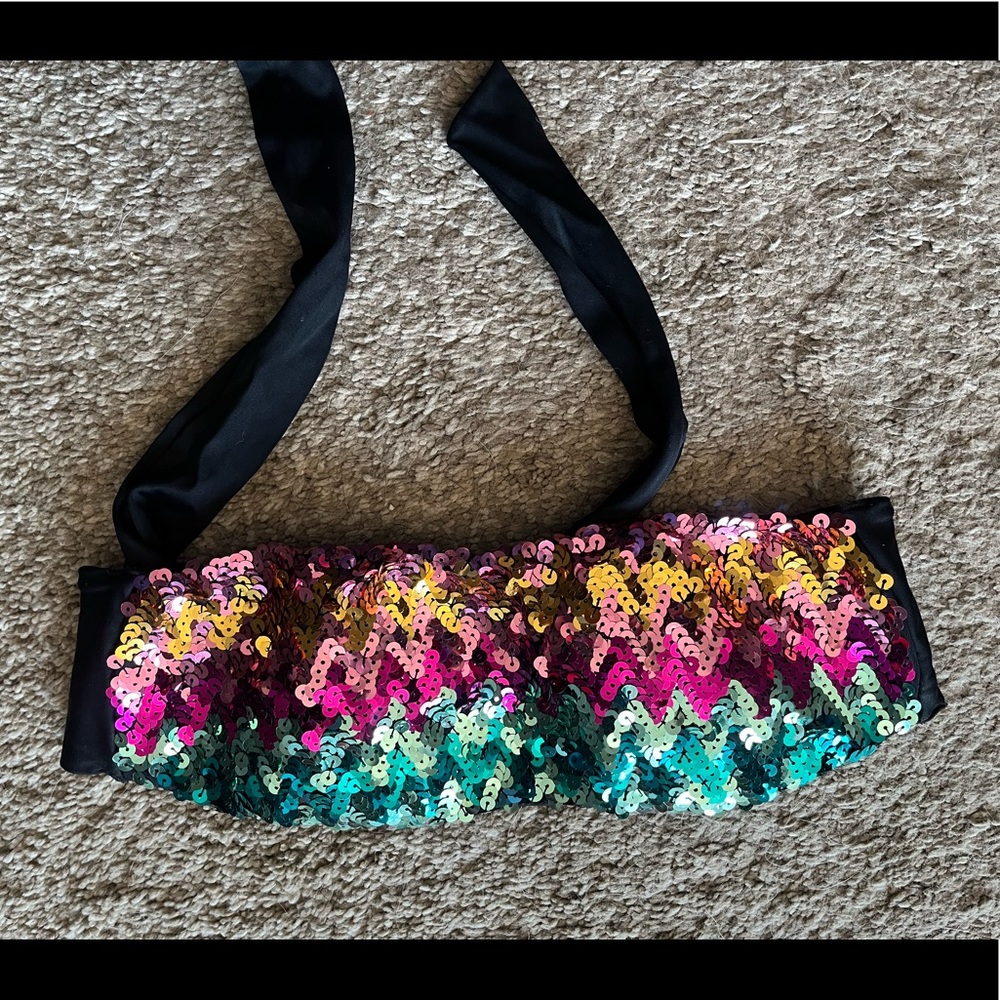 Victorias Secret sequin strapless bikini top